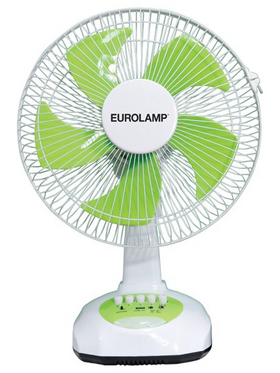 Ανεμιστηρας Επιτραπεζιος Λευκο-Πρασινο Φ34.5 10w Επαναφορτιζομενος με Ηλιακο Πανελ και Λαμπα
