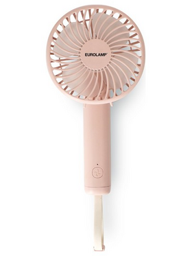 Ανεμιστηρας Χειρος Επαναφορτιζομενος με usb και Περιστροφη 180° φ9 ροζ
