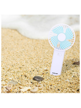 Ανεμιστηρας Χειρος Επαναφορτιζομενος με usb φ10 Λευκο-Mπλε
