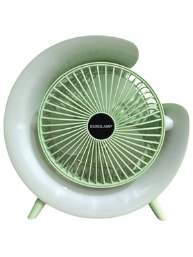 Ανεμιστηρας Γραφειου Επαναφορτιζομενος 5w Φ14,5 με led φωσ rgb Πρασινο Μεντας