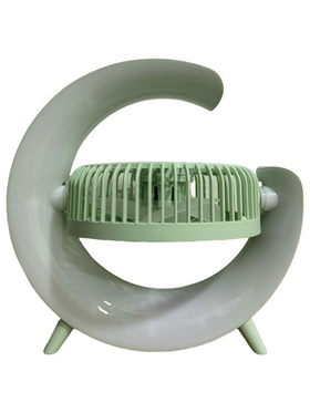 Ανεμιστηρας Γραφειου Επαναφορτιζομενος 5w Φ14,5 με led φωσ rgb Πρασινο Μεντας