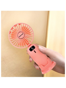 Ανεμιστηρας Χειρος Επαναφορτιζομενος με usb και Βαση Κινητου φ9 ροζ