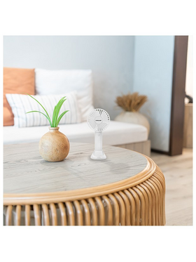 Ανεμιστηρας Χειρος Επαναφορτιζομενος με usb με Βαση Κινητου φ10 Λευκος