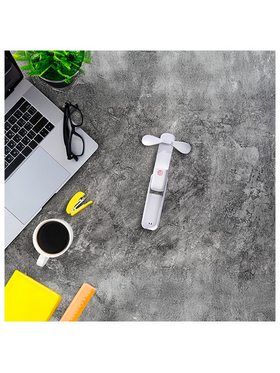 Ανεμιστηρας Χειρος Επαναφορτιζομενος με usb φ8 Anαδιπλουμενος Λευκο