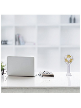 Ανεμιστηρας Χειρος Επαναφορτιζομενος με usb φ9 Λευκο-Κιτρινο