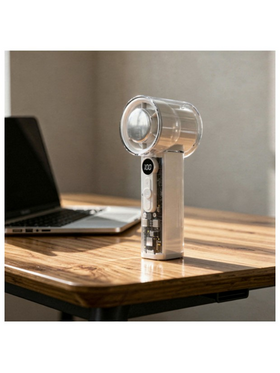 Ανεμιστηρας Χειρος με Επιφανεια Ψυξης Επαναφορτιζομενος φ6 Λευκο-Διαφανο