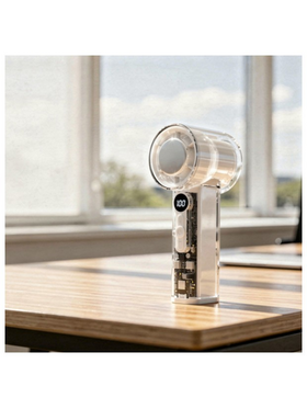 Ανεμιστηρας Χειρος με Επιφανεια Ψυξης Επαναφορτιζομενος φ6 Λευκο-Διαφανο