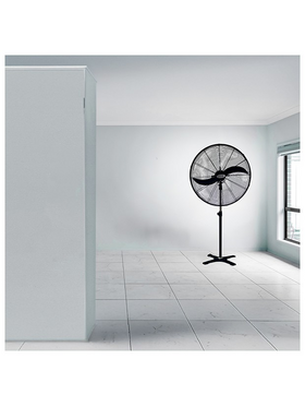 Ανεμιστηρας Βιομηχανικος Μεταλλικος Ορθοστατης Μαυρος φ66 160w με Διακοπτη Περιστροφης