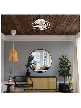 Ανεμιστηρας Οροφης Λευκο και Ξυλο με led φωσ και Κοντρολ φ68 dc 26w