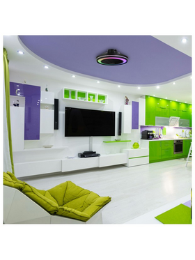 Ανεμιστηρας Πλαφονιερα Οροφης Μαυρος rgb φ51 dc 20w