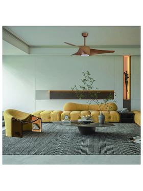 Ανεμιστηρας Οροφης Χρωμα Ξυλου με led φωσ και Κοντρολ Φ132 dc Μοτερ 35w