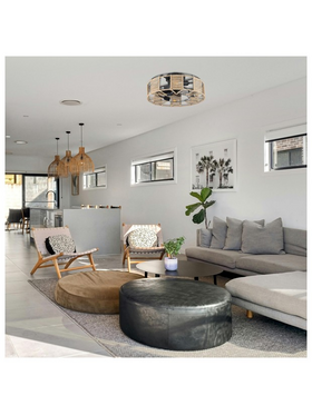 Ανεμιστηρας Οροφης με Πλεκτο Νημα Κανναβης 4xe27 με Κοντρολ φ55 dc 20w