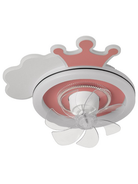 Ανεμιστηρας Οροφης Παιδικος Κορωνα ροζ 15w με led φωσ 65w και Κοντρολ