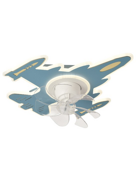 Ανεμιστηρας Οροφης Παιδικος Αεροπλανο Μπλε 24w με led φωσ 63w και Κοντρολ
