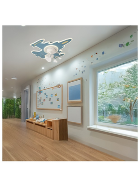 Ανεμιστηρας Οροφης Παιδικος Αεροπλανο Μπλε 24w με led φωσ 63w και Κοντρολ