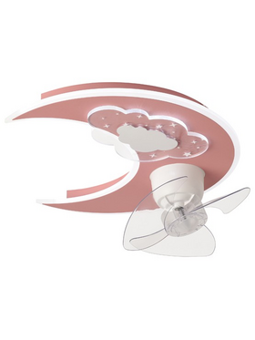 Ανεμιστηρας Οροφης Παιδικος Φεγγαρι ροζ 24w με led φωσ 41w και Κοντρολ