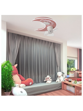 Ανεμιστηρας Οροφης Παιδικος Φεγγαρι ροζ 24w με led φωσ 41w και Κοντρολ