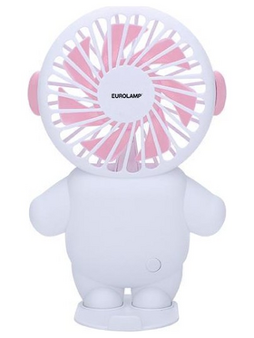 Ανεμιστηρας Χειρος Επαναφορτιζομενος με usb φ8 Λευκο-ροζ