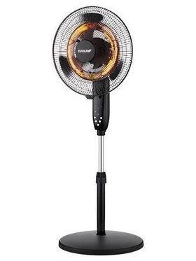 Ανεμιστηρας Ορθοστατης φ40 35w και Θερμαντικο 2000w Μαυρος 2 σε 1