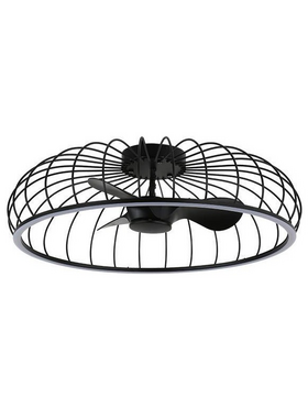 Ανεμιστηρας Πλαφονιερα Οροφης φ79 Μαυρος 28w dc Μοτερ με led φωσ 60w και Κοντρολ