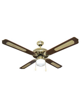 Ανεμιστηρας Οροφης με 1 φωσ e27 Καφε Χρυσος Φ125 70w