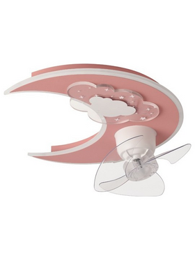 Ανεμιστηρας Οροφης Παιδικος Φεγγαρι ροζ 24w με led φωσ 41w και Κοντρολ