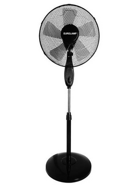 Ανεμιστηρας Ορθοστατης με Στρογγυλη Βαση Μαυρος με Κοντρολ φ43 60w 5 Φτερωτες