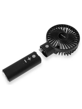 Ανεμιστηρας Χειρος 4 σε 1 Power Bank, Ηχειο Bluetooth, Φακος Επαναφορτιζομενος φ10 Μαυρος