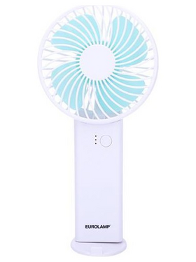Ανεμιστηρας Χειρος Επαναφορτιζομενος με usb φ10 Λευκο-Mπλε