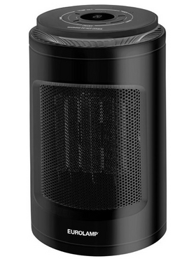 Αεροθερμο Κεραμικο 1500w Κυκλικο Μαυρο με Τηλεχειριστηριο