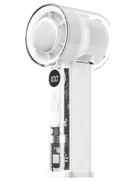 Ανεμιστηρας Χειρος με Επιφανεια Ψυξης Επαναφορτιζομενος φ6 Λευκο-Διαφανο