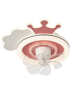 Ανεμιστηρας Οροφης Παιδικος Κορωνα ροζ 15w με led φωσ 65w και Κοντρολ