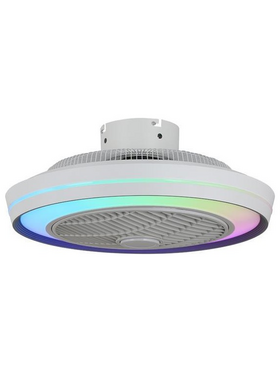 Ανεμιστηρας Πλαφονιερα Οροφης Λευκος-Γκρι rgb φ51 dc 20w
