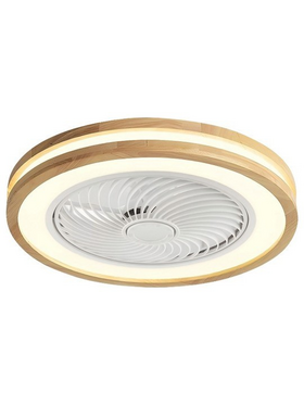 Ανεμιστηρας Πλαφονιερα Οροφης Λευκος με Ξυλο φ50 dc Μοτερ 15w με led φωσ 41w