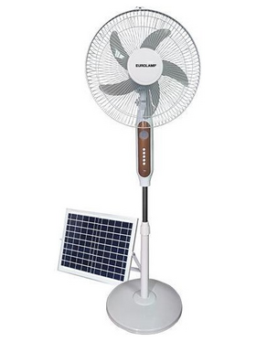 Ανεμιστηρας Ορθοστατης Λευκος φ45 15w Επαναφορτιζομενος με Ηλιακο Πανελ