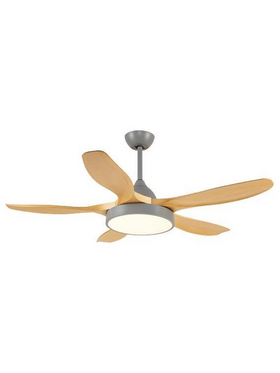 Ανεμιστηρας Οροφης Γκρι και Ξυλο με led φωσ και Κοντρολ Φ137 dc 55w