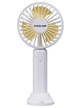 Ανεμιστηρας Χειρος Επαναφορτιζομενος με usb φ9 Λευκο-Κιτρινο
