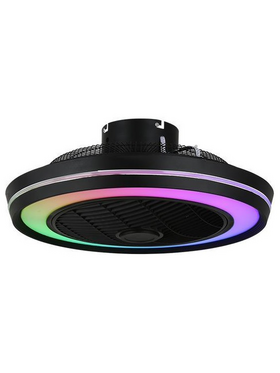 Ανεμιστηρας Πλαφονιερα Οροφης Μαυρος rgb φ51 dc 20w