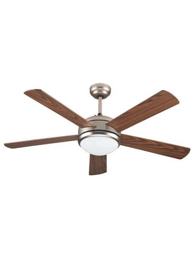 Ανεμιστηρας Οροφης με 1 φωσ e27 Νικελ-Καφε με Κοντρολ Φ132 70w