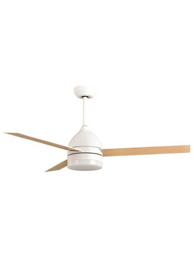 Ανεμιστηρας Οροφης Χρωμα Λευκο-Ξυλο Φ107 22w dc Μοτερ με led φωσ και Κοντρολ