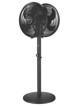 Ανεμιστηρας Ορθοστατης με Διπλη Κεφαλη φ40 120w Μαυρος με Κοντρολ