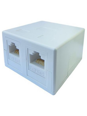 Πριζα Τηλεφωνου Εξωτερικη A.t. Διπλη Αυτοκολλητη Rg45 cat-6a