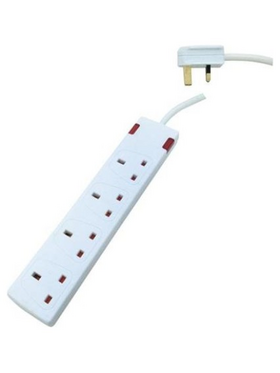 Πολυπριζο 4 Θεσεων uk με Καλωδιο 3m 3x1,25mm με Προστασια Επαφων