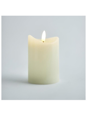 Κερι Μπαταριας με  Φλογα, Λευκο, με Χρονοδιακοπτη, 7x15cm