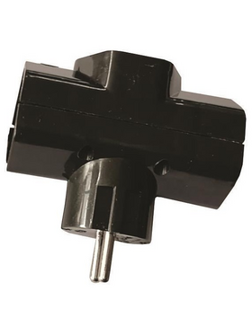 Σουκο 3 Εξοδων Μαυρο (Σταυρος) Καθετο με Προστασια Επαφων