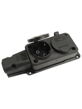 Πολυπριζο Καουτσουκ 2 Θεσεων Σκετο 16a Ip54 Μαυρο