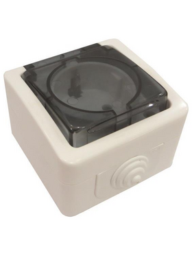 Πριζα Εξωτερικη Σουκο με Καπακι Λευκη Ιρ54