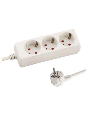 Πολυπριζο 3 Θεσεων με Καλωδιο 3x1,5mm 3m με Προστασια Επαφων