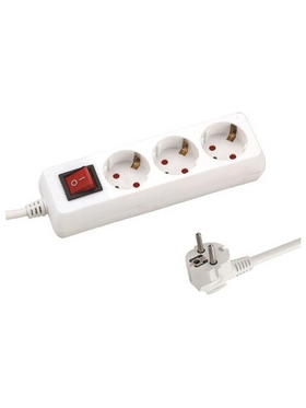 Πολυπριζο 3 Θεσεων με Καλωδιο και Διακοπτη 3x1,5mm 1,5m με Προστασια Επαφων