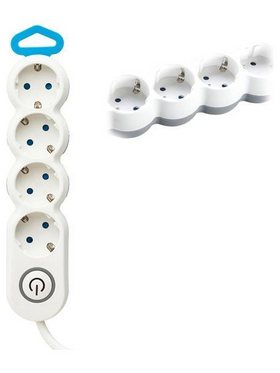 Πολυπριζο 4 Θεσεων με Καλωδιο Οβαλ και Διακοπτη 3x1,5mm 1,5m με Προστασια Επαφων